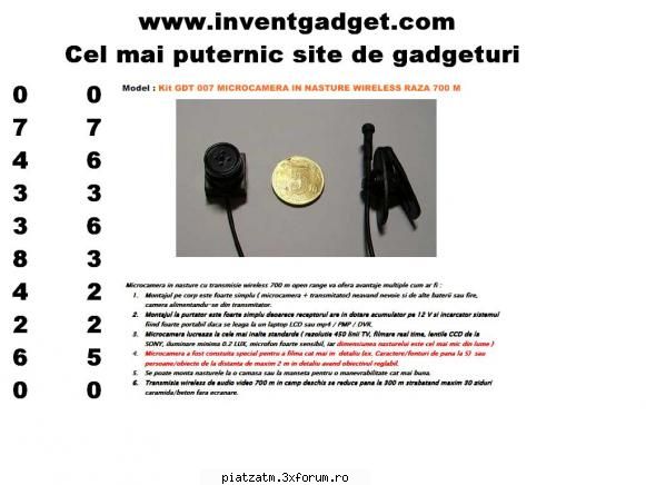 Microcamera in nasture, de copiat la examen, spion... - Microcamera in nasture cu transmisie - Diverse!