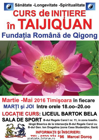 Program Cursuri Taijiquan si Qigong FRQ Timisoara Arad - Programul Exersarilor Saptamanale de - Diverse!