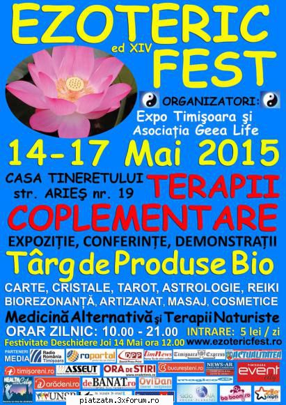 Program EzotericFest 14-17 Mai 2015 Timisoara ed XIV Casa Tineretului - PROGRAM EZOTERICFEST TIMISO - Diverse!