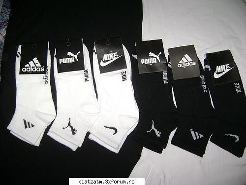 Vand sosete Nike, Adidas si Puma - sosete nike albe/negre -3,5 ron/buc sosete adidas - Diverse!
